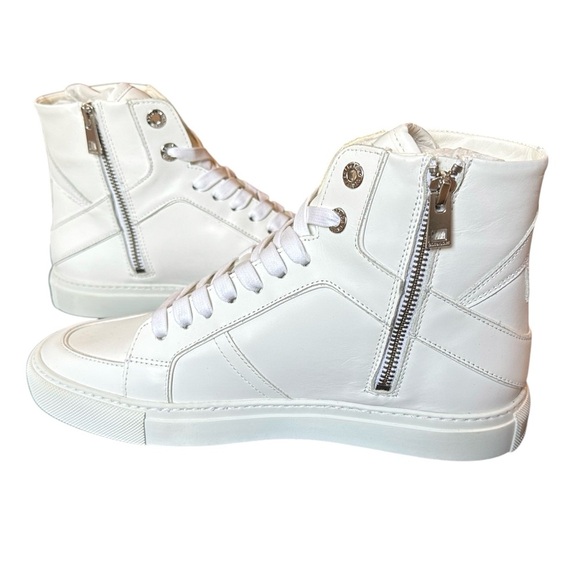 Zadig & Voltaire High Flash Heart Logo Sneaker White Size 39 (US 8) NWT w/bag - Picture 9 of 9